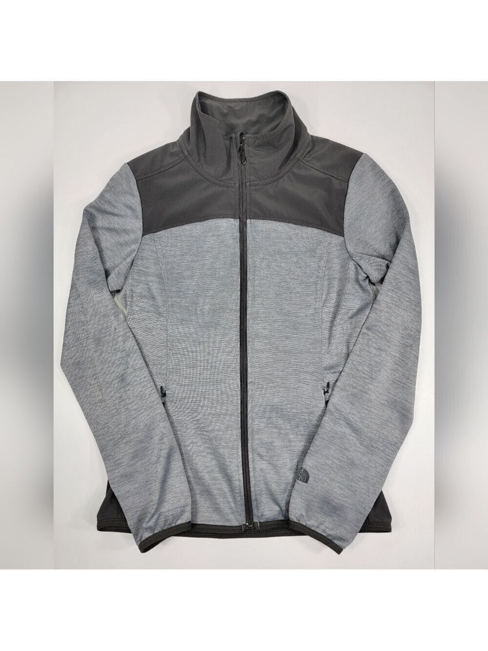 The North Face Vida Full Zip Jacket Women Small Gray Stretch Hiking Running FLAW